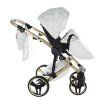 Junama Hearts White Gold stroller seat unit for toddlers with adjustable backrest