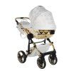 Junama Hearts White Gold luxury stroller rear view showing durable chassis