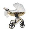 Junama Hearts White Gold luxury baby stroller main view with elegant gold design
