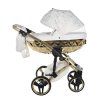 Junama Hearts White Gold designer baby stroller side view with modern frame