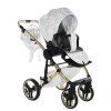 Junama Hearts White Gold front swivel wheels with lock system for better control