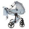 Junama Dolce Blue Silver stroller mosquito net protecting baby from insects