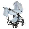 Junama Dolce Blue Silver luxury baby stroller main view with elegant design