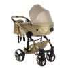 Junama Dolce Gold Gold luxury stroller rear view showing modern chassis design