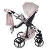 Junama Dolce Pink Silver stroller frame showing premium build quality