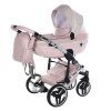 Junama Dolce Pink Silver luxury baby stroller main view with elegant pink and silver design