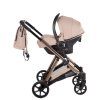 Junama Space V3 Beige stroller with installed car seat side view