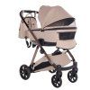 Junama Space V3 Beige stroller canopy protecting baby from sun and wind