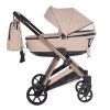 Junama Space V3 Beige designer baby stroller side view with modern frame