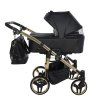Junama Duo V3 Eco Black Gold designer baby stroller side view with modern frame