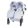 Junama Duo V3 Eco Blue stroller leg cover keeping baby warm in colder weather