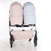 Junama Duo V3 Eco Pink Blue luxury stroller rear view showing durable chassis