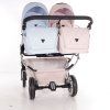 Junama Duo V3 Eco Pink Blue premium stroller front view with blue finish