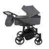 Junama Duo V3 Grey designer baby stroller side view with modern frame