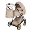 Junama Ellegante Art Deco Beige premium stroller front view with beige finish