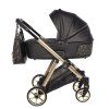 Junama Ellegante Art Deco Black designer baby stroller side view with modern frame