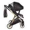 Junama Ellegante Art Deco Black stroller canopy protecting baby from sun and wind