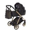 Junama Ellegante Art Deco Black premium stroller front view with black finish