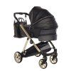 Junama Ellegante Art Deco Black luxury stroller rear view showing durable chassis