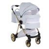 Junama Ellegante Art Deco Blue luxury stroller rear view showing durable chassis