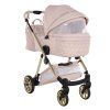 Junama Ellegante Art Deco Pink luxury stroller rear view showing durable chassis