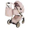 Junama Ellegante Art Deco Pink premium stroller front view with pink finish