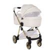 Junama Ellegante Art Deco White luxury stroller rear view showing durable chassis
