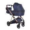 Junama Ellegante Blue luxury stroller rear view showing durable chassis