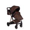 Junama Ellegante Brown stroller leg cover keeping baby warm in colder weather