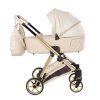 Junama Ellegante Lame Beige designer baby stroller side view with modern frame