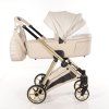 Junama Ellegante Lame Beige stroller canopy protecting baby from sun and wind