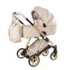 Junama Ellegante Lame Beige stroller handle with eco leather finish for comfortable grip