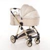 Junama Ellegante Lame Beige luxury stroller rear view showing durable chassis