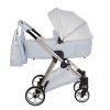 Junama Ellegante Lame Light Blue designer baby stroller side view with modern frame
