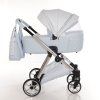 Junama Ellegante Lame Light Blue stroller handle with eco leather finish for comfortable grip