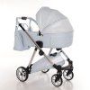 Junama Ellegante Lame Light Blue luxury stroller rear view showing durable chassis