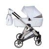 Junama Ellegante Light Blue designer baby stroller side view with modern frame