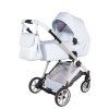 Junama Ellegante Light Blue premium stroller front view with blue finish