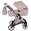Junama Ellegante Pink designer baby stroller side view with modern frame