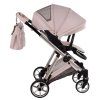 Junama Ellegante Pink stroller canopy protecting baby from sun and wind