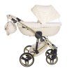 Junama Muffy Cream designer baby stroller side view with modern frame