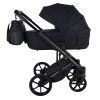 Junama Termo Ellegante Black designer baby stroller side view with modern frame