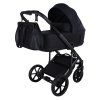 Junama Termo Ellegante Black premium stroller front view with black finish