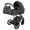 Junama Termo Ellegante Grey premium stroller front view with grey finish