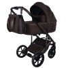 Junama Termo Ellegante Chocolate premium stroller front view with chocolate finish