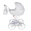 Junama Art Deco Mini White modern baby stroller side view with lightweight frame