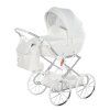 Junama Dolce Mini White Silver premium baby stroller front view with silver finish
