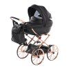 Junama Dolce Mini Black Copper premium baby stroller front view with copper finish