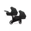 Kunert Brav Duo Black Eco twin baby stroller main view with elegant design for siblings