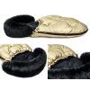 Floo gold black baby footmuff detail view